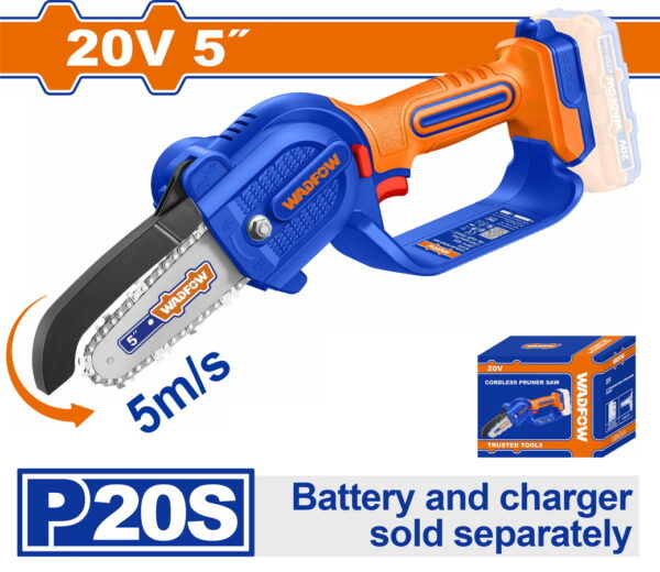 WADFOW ΑΛΥΣΟΠΡΙΟΝΟ ΚΛΑΔΕΥΤΙΚΟ ΜΠΑΤ. Li-ion 20V / 5" ΧΩΡΙΣ ΜΠΑΤΑΡΙΑ & ΦΟΡΤΙΣΤΗ (WCLP550)
