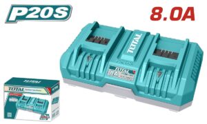 TOTAL ΕΠΑΓΓ. ΤΑΧΥΦΟΡΤΙΣΤΗΣ ΔΙΠΛΗΣ ΘΥΡΑΣ 8A ΓΙΑ ΜΠΑΤΑΡΙΕΣ Li-ion 20V (TFCLI2082)