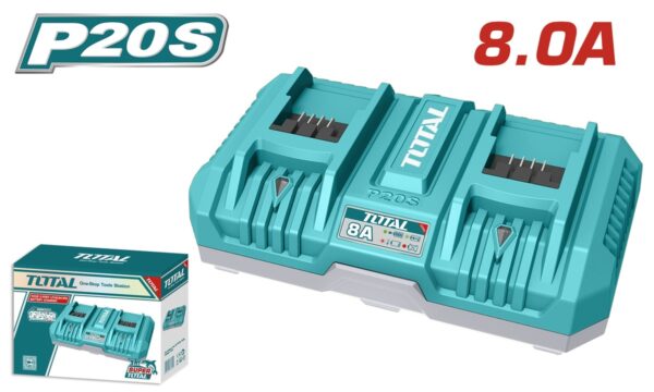 TOTAL ΕΠΑΓΓ. ΤΑΧΥΦΟΡΤΙΣΤΗΣ ΔΙΠΛΗΣ ΘΥΡΑΣ 8A ΓΙΑ ΜΠΑΤΑΡΙΕΣ Li-ion 20V (TFCLI2082)