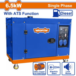 WADFOW ΓΕΝΝΗΤΡΙΑ DIESEL ΜΟΝΟΦΑΣΙΚΗ ΚΛΕΙΣΤΟΥ ΤΥΠΟΥ 6.500W ΜΕ ΑΥΤΟΜ. ΜΕΤΑΓΩΓΙΚΟ ΠΙΝΑΚΑ ATS (WDG2A80-1)