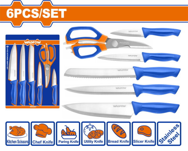 WADFOW ΣΕΤ ΨΑΛΙΔΙ + ΜΑΧΑΙΡΙΑ ΚΟΥΖΙΝΑΣ 6ΤΕΜ (WKK2K61)