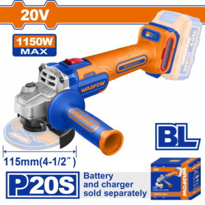 WADFOW ΓΩΝΙΑΚΟΣ ΤΡΟΧΟΣ 115mm ΜΠΑΤ. Li-ion 20V ΧΩΡΙΣ ΜΠΑΤΑΡΙΑ & ΦΟΡΤΙΣΤΗ (WLAPB520)