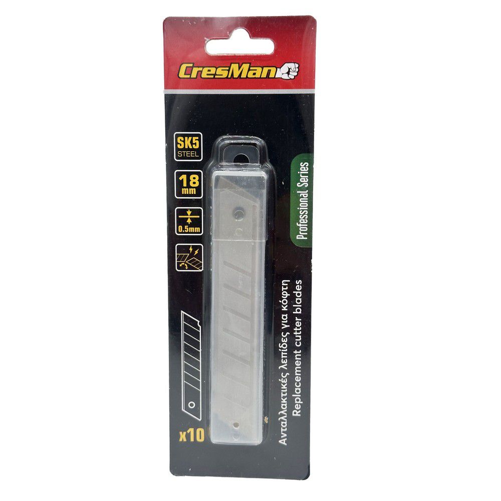 01-01-25-99-012 Λάμες κόφτη μοκέτας Cresman sk-5 18mm 0.5mm 10 τεμάχια - Image 1