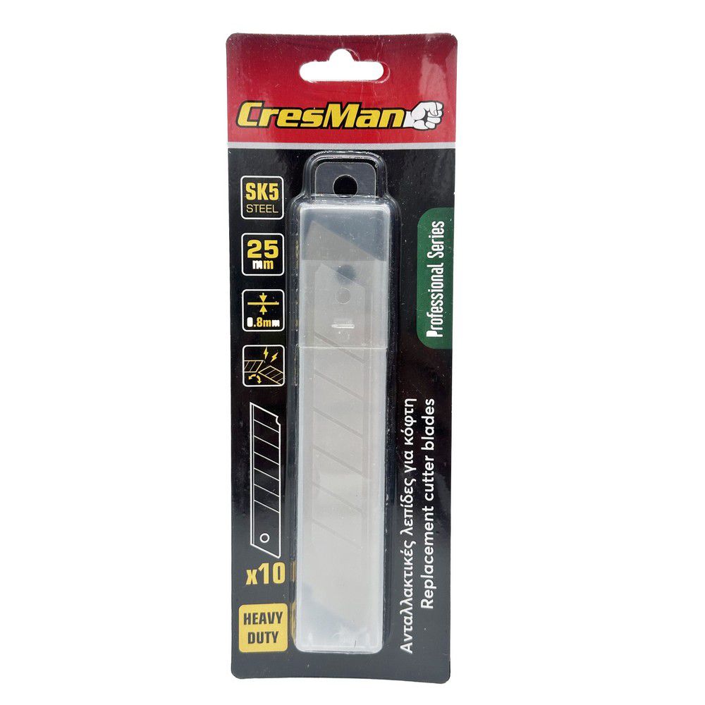 01-01-25-99-013 Λάμες κόφτη μοκέτας Cresman sk-5 25mm 0.8mm 10 τεμάχια - Image 1