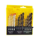 Τρυπάνια σετ 15 τεμάχια (5Χ3) σιδήρου ξύλου μπετού 4-10mm