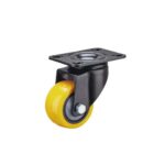 Ροδάκι κίτρινο pu 40mm Chamsong 37kg ρόδα (60mm συνολίκό μέγεθος) (πλάτος 25mm) περιστρεφόμενο