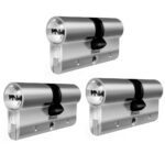 Κύλινδρος ασφαλείας Domus alfa νίκελ  83mm (30-53) 24083kp 3 τεμάχια ίδιο κλειδί