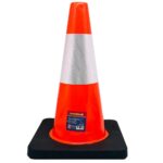Κώνος σήμανσης μαύρη βάση 45cm Cresman pvc