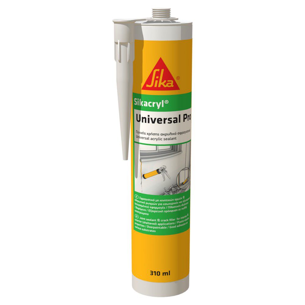 13-01-02-99-013 Στόκος ακρυλικός φύσιγγα Sika sikacryl universal pro άσπρος 310ml 592035 - Image 1
