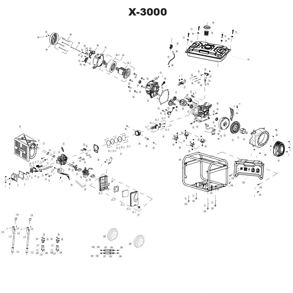 17-02-01-01-007 Ανταλλακτικό γεννήτρια x-3000 x-3000e (φίλτρο αέρος) - Image 1