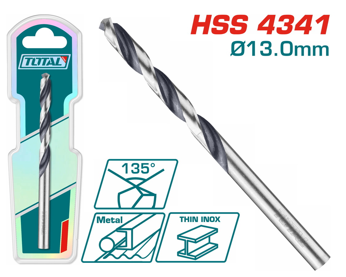 TAC1201304 TOTAL ΕΠΑΓΓ. ΤΡΥΠΑΝΙ HSS DIN4341 13mm 1τεμ (TAC1201304) - Image 1