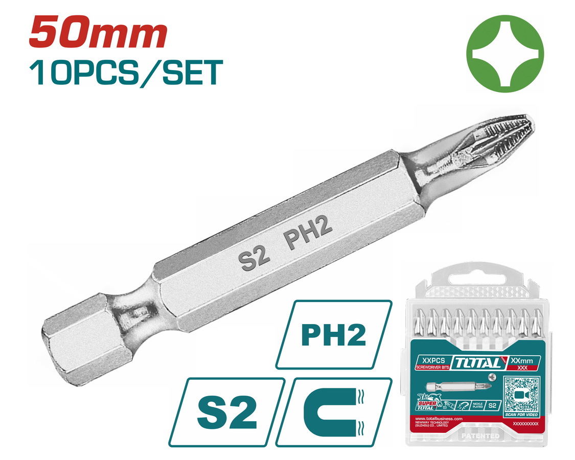 TAC16PH223 TOTAL ΜΥΤΕΣ ΣΤΑΥΡΟΥ ΜΑΓΝΗΤΙΚΕΣ ΡΗ2 50mm 10ΤΕΜ (TAC16PH223) - Image 1