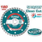 TOTAL ΔΙΑΜΑΝΤΟΔΙΣΚΟΙ TURBO ΞΗΡΑΣ ΚΟΠΗΣ 180mm 5TEM ΣΕ ΜΕΤΑΛΛΙΚΟ ΚΟΥΤΑΚΙ (TAC2131803M)