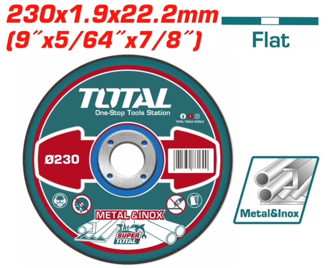 TAC2212303 TOTAL ΔΙΣΚΟΣ ΚΟΠΗΣ ΙΝΟΧ - ΜΕΤΑΛΛΟΥ 230 Χ 1.9mm (TAC2212303) - Image 1