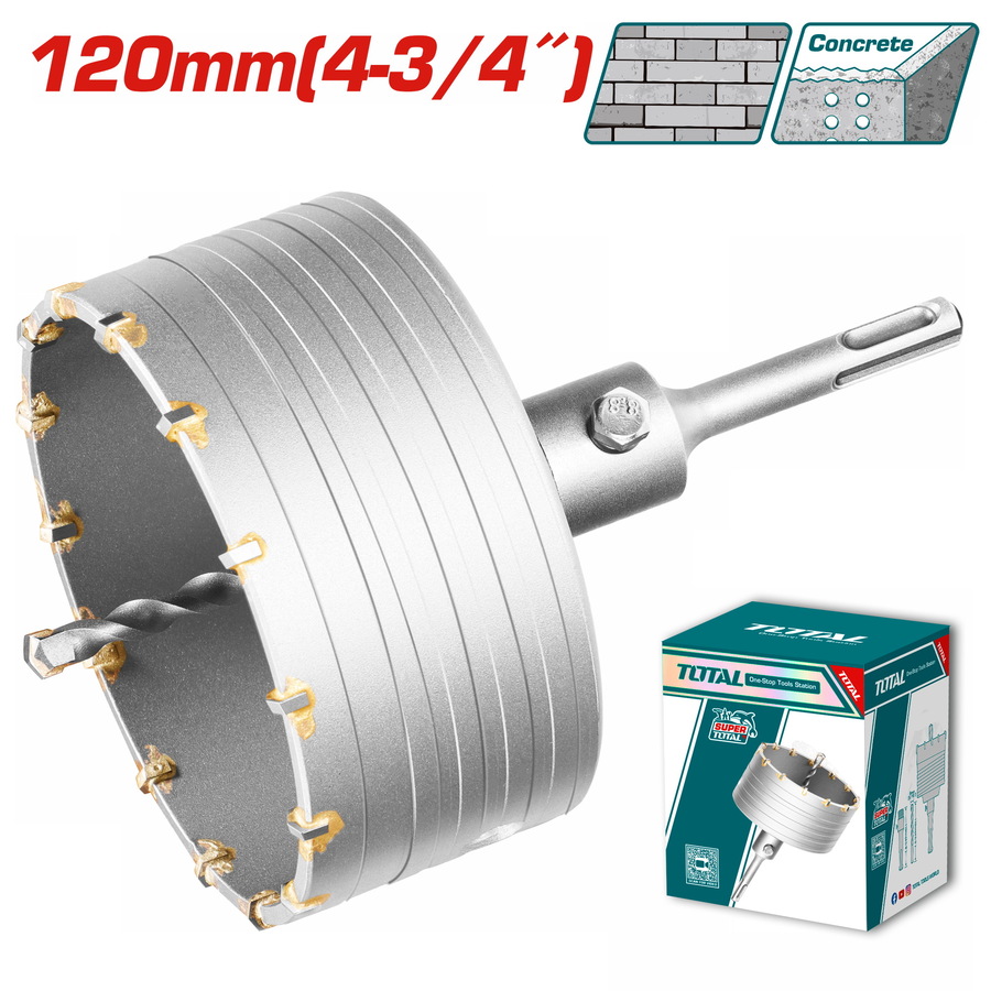TAC4301201 TOTAL ΔΙΑΜΑΝΤΟΚΟΡΩΝΑ ΜΠΕΤΟΥ SDS - PLUS 120mm (TAC4301201) - Image 1
