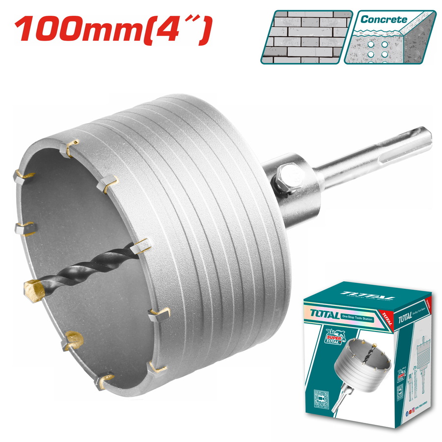 TAC431001 TOTAL ΔΙΑΜΑΝΤΟΚΟΡΩΝΑ ΜΠΕΤΟΥ SDS - PLUS 100mm (TAC431001) - Image 1