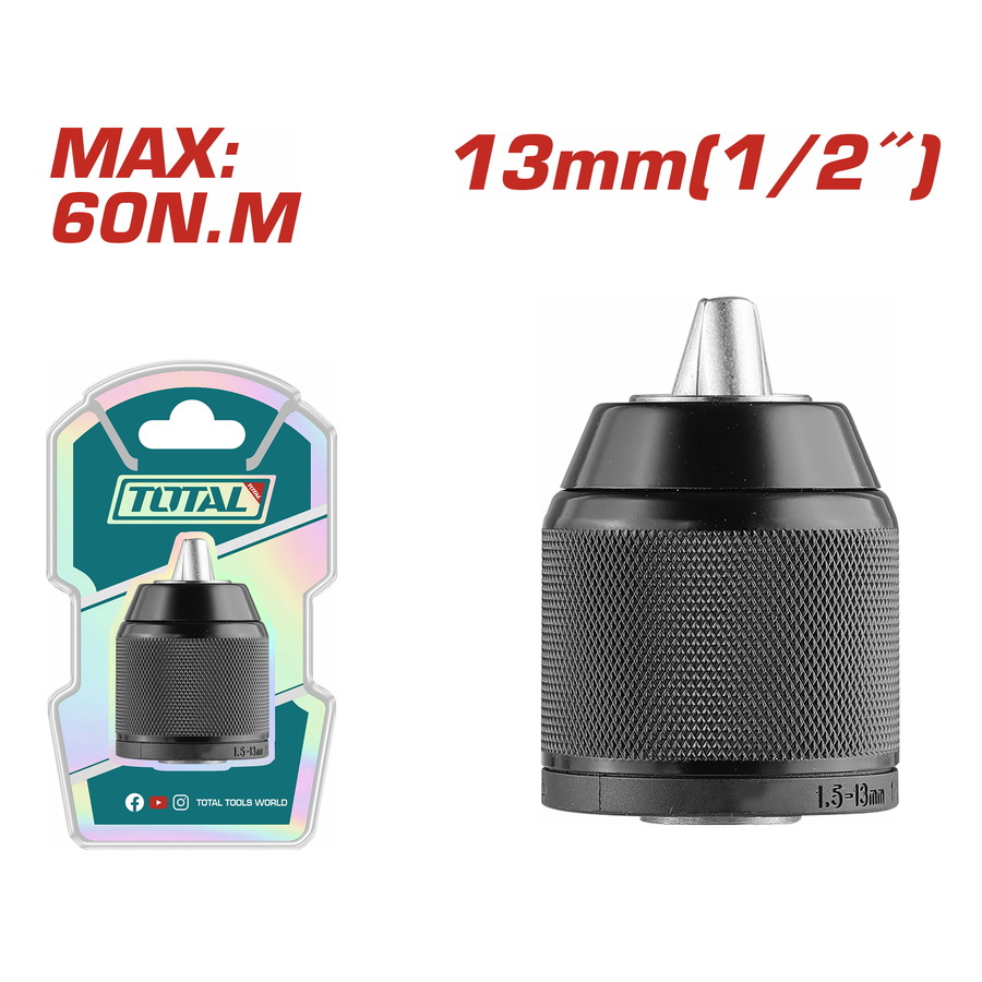 TAC4513201 TOTAL ΑΥΤΟΜΑΤΟ ΤΣΟΚ ΜΕΤΑΛΛΙΚΟ 1/2"-13mm ΓΙΑ TDLI20602 - TIDLI20602 (TAC4513201) - Image 1