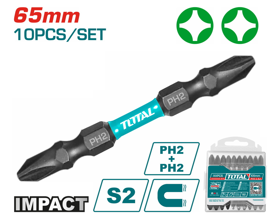 TACIM16PH233 TOTAL ΜΥΤΕΣ ΜΑΓΝΗΤΙΚΕΣ ΜΑΥΡΕΣ ΔΙΠΛΕΣ ΡH2 65mm 10ΤΕΜ (TACIM16PH233) - Image 1