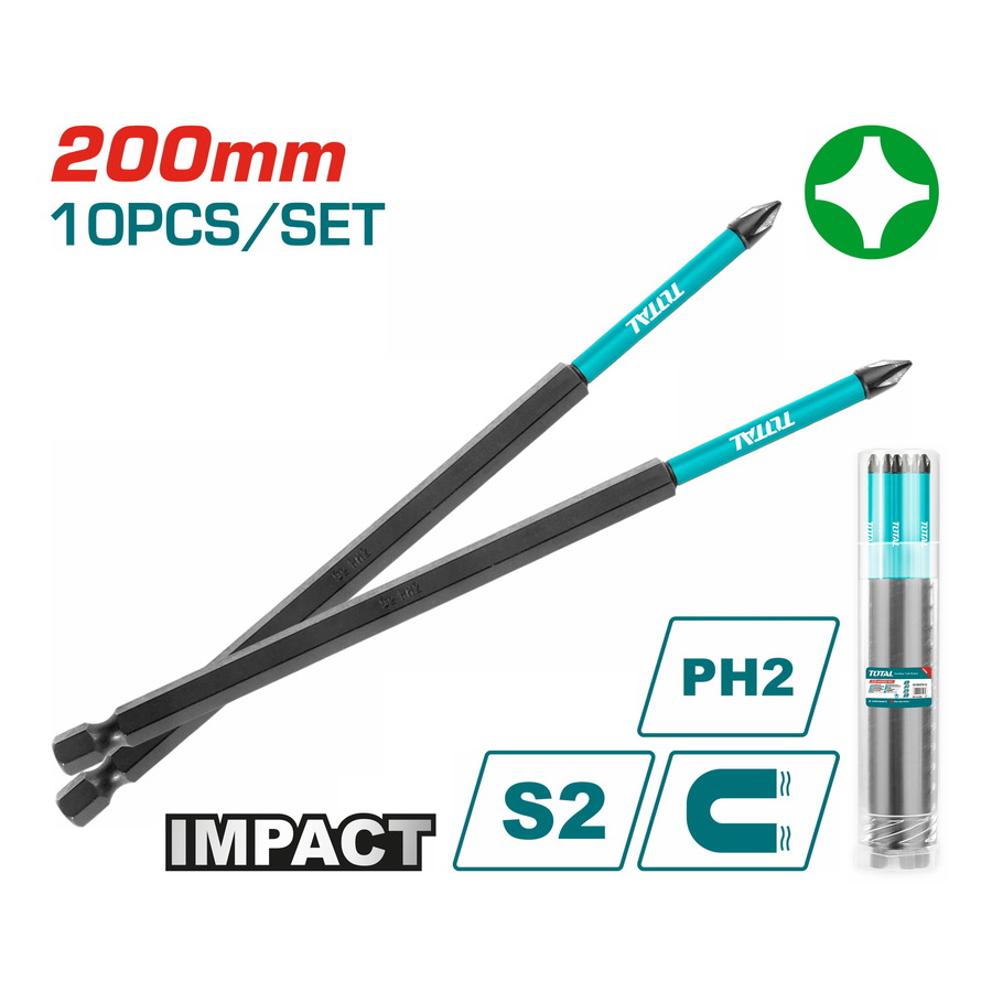 TACIM16PH283 TOTAL ΜΥΤΕΣ ΜΑΓΝΗΤΙΚΕΣ ΜΑΥΡΕΣ ΡH2 200mm 10ΤΕΜ (TACIM16PH283) - Image 1