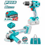 WF TOTAL ΕΠΑΓΓ. ΣΕΤ ΔΡΑΠ/ΒΙΔΟ ΚΡΟΥΣΤΙΚΟ + ΓΩΝΙΑΚΟΣ ΤΡΟΧΟΣ ΜΠΑΤ. Li-ion 20V / 4Ah (TCKLI6015)