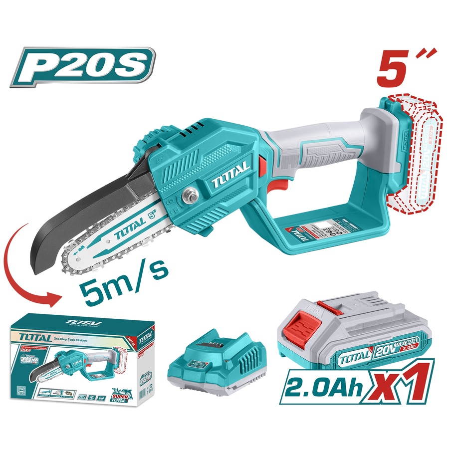 TGSLI20581 TOTAL ΣΕΤ ΑΛΥΣΟΠΡΙΟΝΟ ΚΛΑΔΕΥΤΙΚΟ ΜΠΑΤ. Li-ion 20V / 5" / 2Ah / 1 ΜΠΑΤ (TGSLI20581) - Image 1
