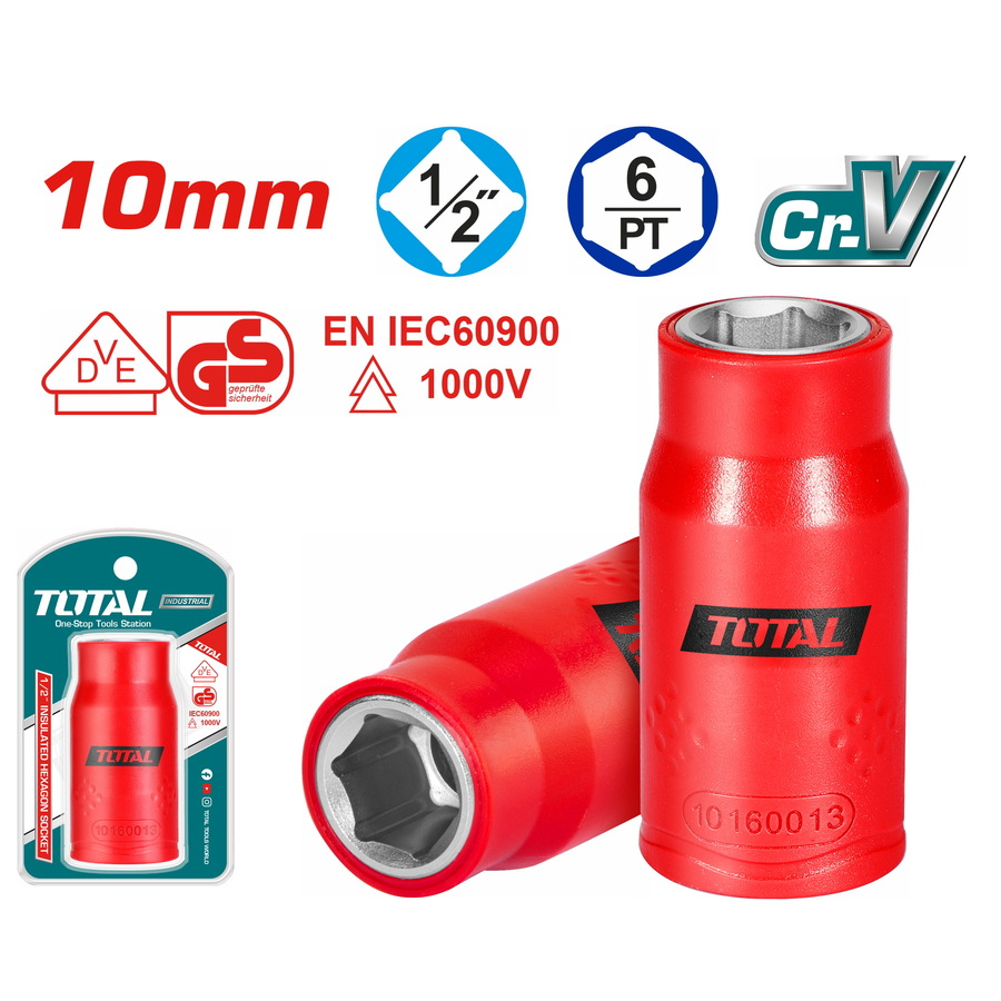 THIHAST12101 TOTAL ΚΑΡΥΔΑΚΙ ΕΞΑΓΩΝo 1/2" 10mm 1000V VDE (THIHAST12101) - Image 1