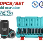 TOTAL ΣΕΤ ΚΑΡΥΔΑΚΙΑ ΑΕΡΟΣ ΕΞΑΓΩΝΑ ΜΑΥΡΑ ΜΑΚΡΙΑ 1/2" 10ΤΕΜ (THKISD12102L)