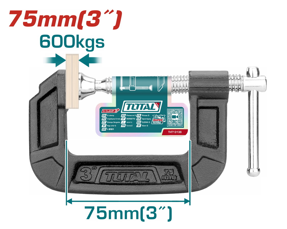 THT13136 TOTAL ΕΠΑΓΓ. ΣΦΙΓΚΤΗΡΑΣ ΜΑΡΑΓΚΩΝ ΤΥΠΟΥ G 3" (THT13136) - Image 1