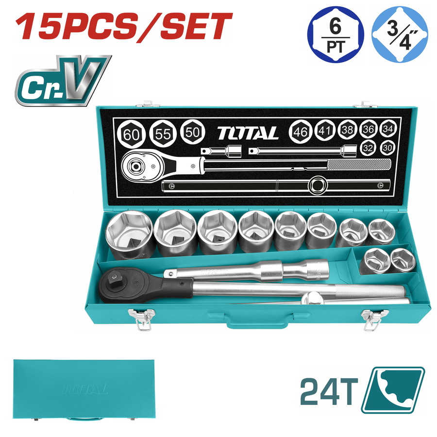 THT341151 TOTAL ΕΠΑΓΓ. ΚΑΣΕΤΙΝΑ ΚΑΡΥΔΑΚΙΑ 3/4" 15ΤΕΜ (THT341151) - Image 1