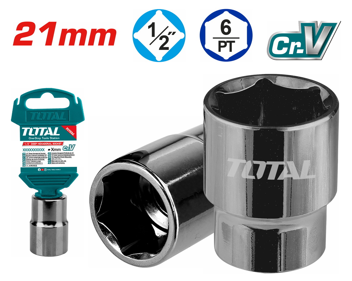 THTST12211 TOTAL ΚΑΡΥΔΑΚΙ ΕΞΑΓΩΝΟ 1/2" 21mm (THTST12211) - Image 1