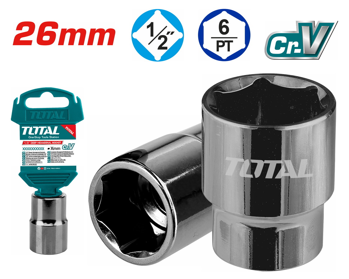 THTST12261 TOTAL ΚΑΡΥΔΑΚΙ ΕΞΑΓΩΝΟ 1/2" 26mm (THTST12261) - Image 1