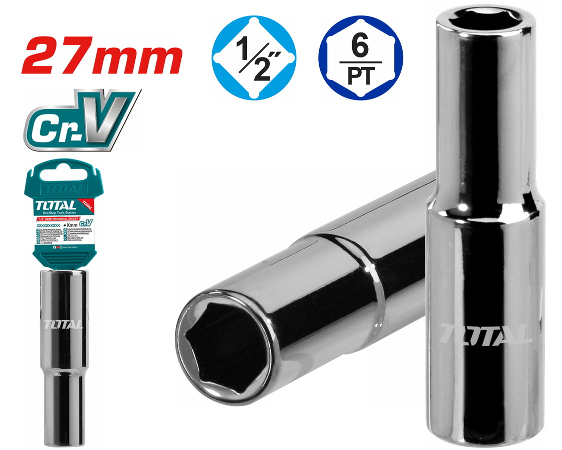 THTST12273L TOTAL ΚΑΡΥΔΑΚΙ ΕΞΑΓΩΝΟ ΜΑΚΡΙ 1/2" 27mm (THTST12273L) - Image 1
