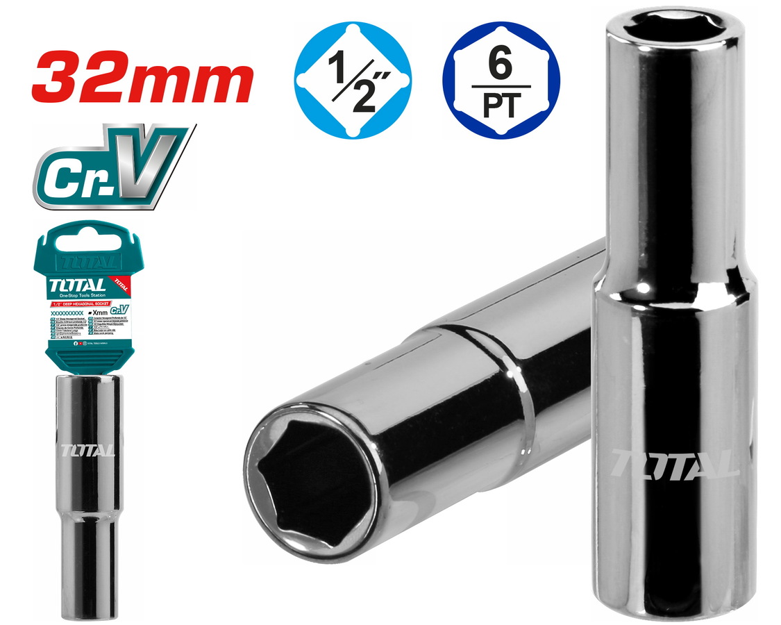 THTST12323L TOTAL ΚΑΡΥΔΑΚΙ ΕΞΑΓΩΝΟ ΜΑΚΡΙ 1/2" 32mm (THTST12323L) - Image 1