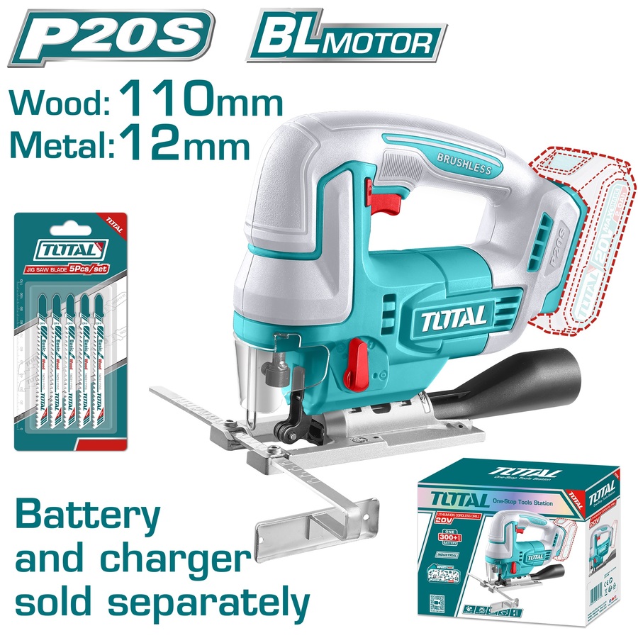 TJSLI1008 TOTAL ΕΠΑΓΓ. ΣΕΓΑ ΜΠΑΤ. Li-ion 20V ΧΩΡΙΣ ΜΠΑΤΑΡΙΑ & ΦΟΡΤΙΣΤΗ (TJSLI1008) - Image 1