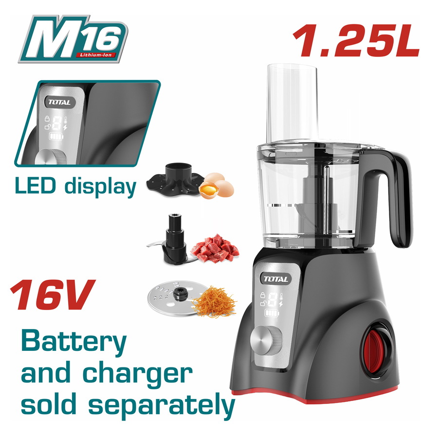 TMG026K TOTAL ΜΠΛΕΝΤΕΡ - ΠΟΛΥΚΟΠΤΗΣ Multi ΜΠΑΤ. Li-ion 16V / 1.25Lit ΧΩΡΙΣ ΜΠΑΤΑΡΙΑ & ΦΟΡΤΙΣΤΗ (TMG026K) - Image 1