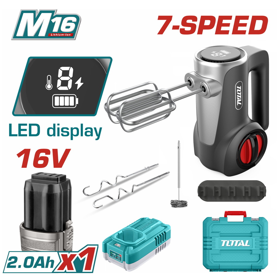 TMK023K TOTAL ΜΙΞΕΡ ΜΠΑΤ. Li-ion 16V / 2Ah / 1 ΜΠΑΤ (TMK023K) - Image 1