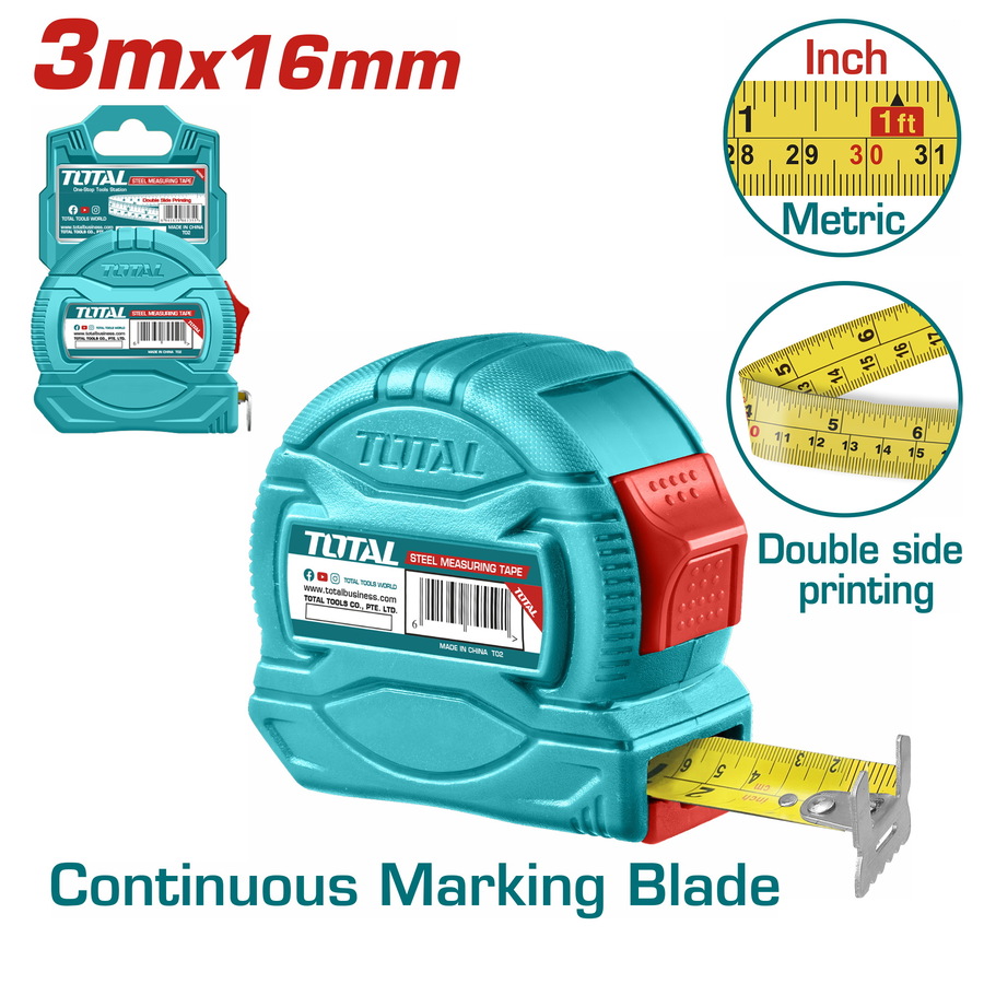 TMT34316 TOTAL ΜΕΤΡΟΤΑΙΝΙΑ 3m X 16mm (TMT34316) - Image 1