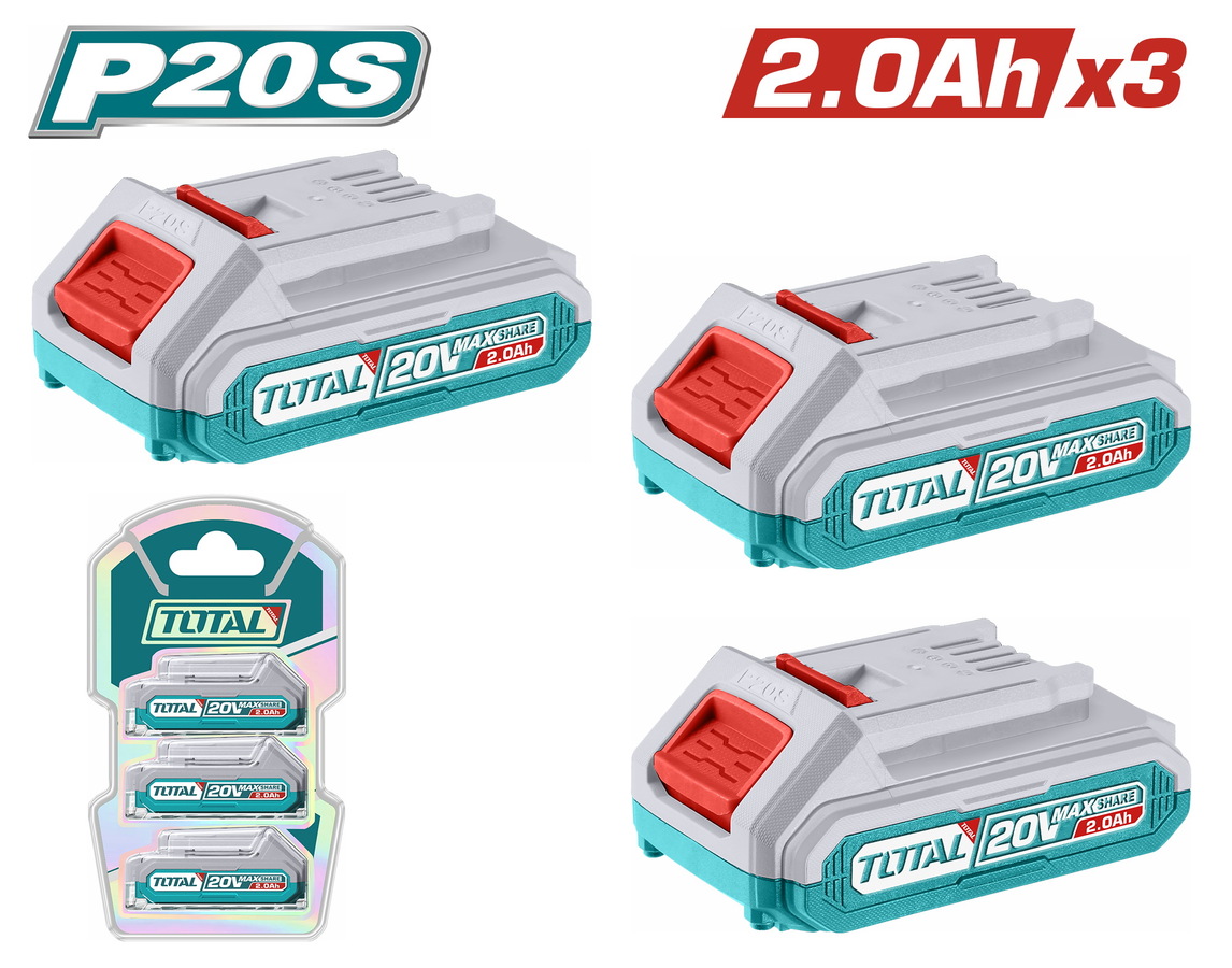 TOSLI240311E TOTAL ΕΠΑΓΓ. ΣΕΤ 3τεμ ΜΠΑΤ. TFBLI2001 Li-ion 20V / 2Ah (TOSLI240311E) - Image 1