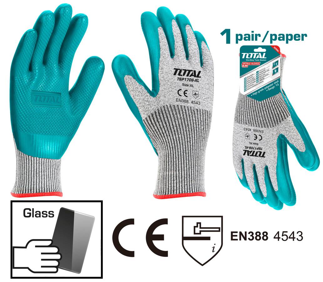 TSP1706-XL TOTAL ΕΠΑΓΓ. ΓΑΝΤΙΑ ΕΡΓΑΣΙΑΣ LATEX Anti-Cut (TSP1706-XL) - Image 1