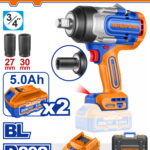 WADFOW ΜΠΟΥΛΟΝΟΚΛΕΙΔΟ ΜΠΑΤ. Li-ion 20V / 1280Nm / 5Ah / 2 ΜΠΑΤ BL Motor (WCD1B128E)