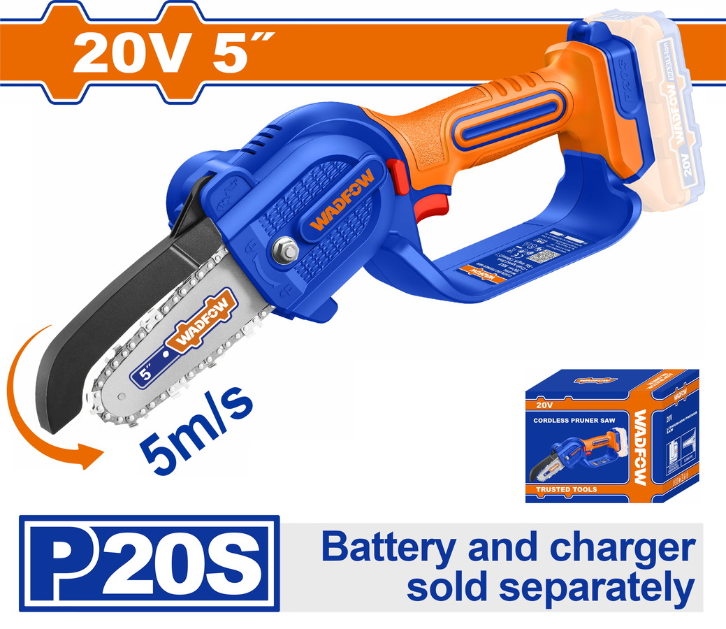 WCLP550 WADFOW ΑΛΥΣΟΠΡΙΟΝΟ ΚΛΑΔΕΥΤΙΚΟ ΜΠΑΤ. Li-ion 20V / 5" ΧΩΡΙΣ ΜΠΑΤΑΡΙΑ & ΦΟΡΤΙΣΤΗ (WCLP550) - Image 1