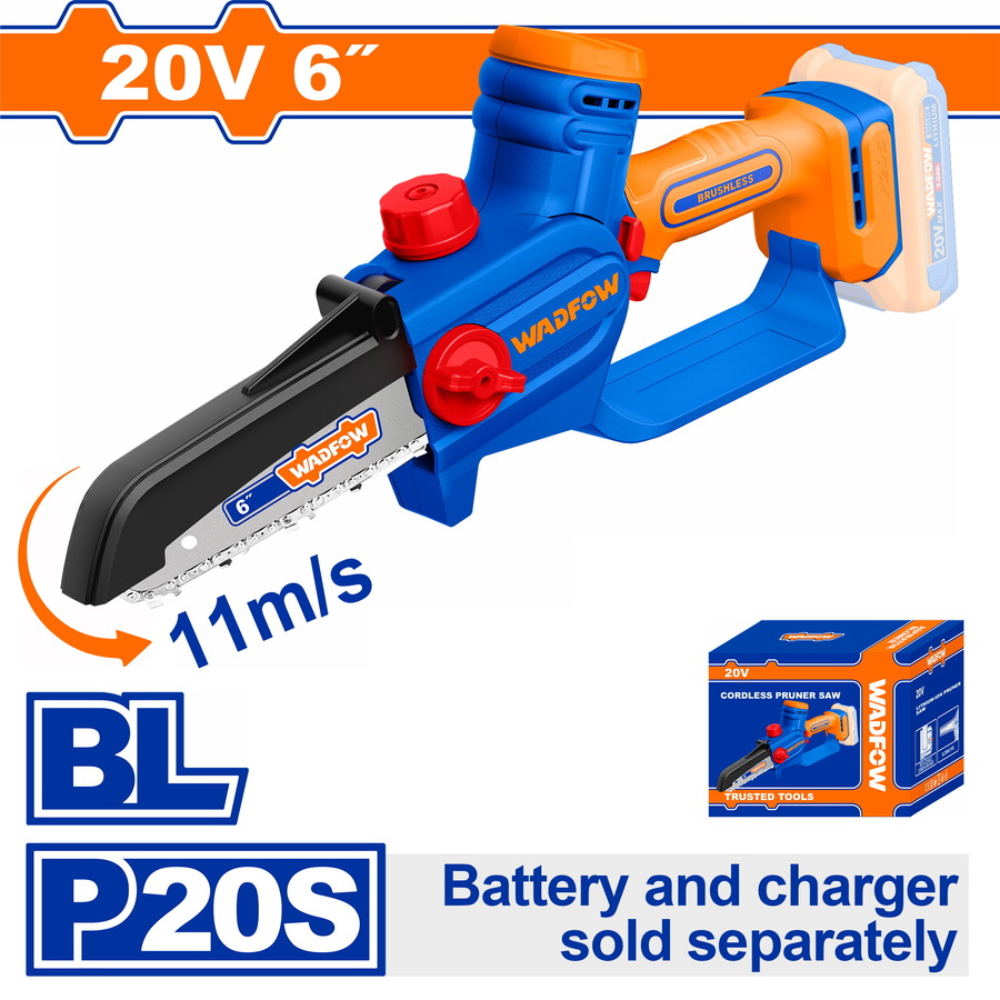WCLP560 WADFOW ΑΛΥΣΟΠΡΙΟΝΟ ΚΛΑΔΕΥΤΙΚΟ ΜΠΑΤ. Li-ion 20V / 6" ΧΩΡΙΣ ΜΠΑΤΑΡΙΑ & ΦΟΡΤΙΣΤΗ BL Motor (WCLP560) - Image 1