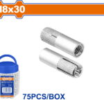 WADFOW ΒΙΣΜΑΤΑ ΜΕΤΑΛΛΙΚΑ ΓΑΛΒ. ΝΤΙΖΑΣ ΕΣΩΤΕΡΙΚΟ ΣΠΕΙΡΩΜΑ 8 Χ 30 75ΤΕΜ ΣΕ ΠΛΑΣΤ. ΒΑΖΑΚΙ (WDQ3T08)