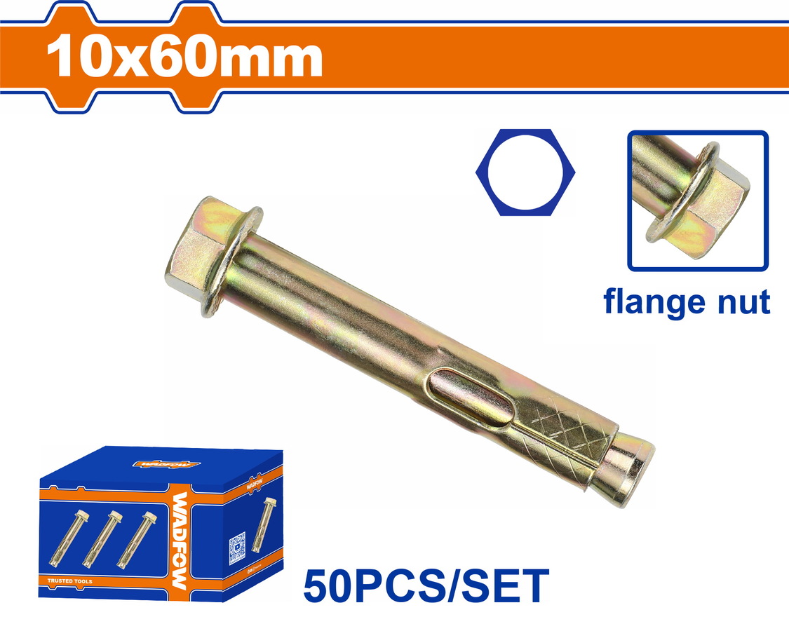 WDQA523 WADFOW ΒΙΣΜΑΤΑ ΜΕΤΑΛΛΙΚΑ ΜΕ ΒΙΔΑ ΦΛΑΝΤΖΑΣ 10 Χ 60 50ΤΕΜ (WDQA523) - Image 1