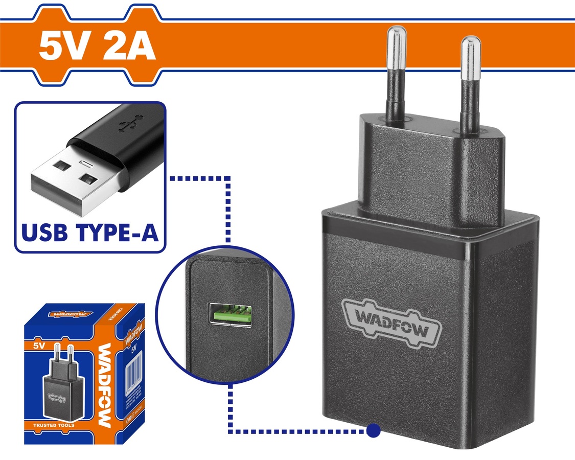 WFCT552 WADFOW ΦΟΡΤΙΣΤΗΣ ΜΠΑΤ. Li-ion USB 5V/2A Type A (WFCT552) - Image 1