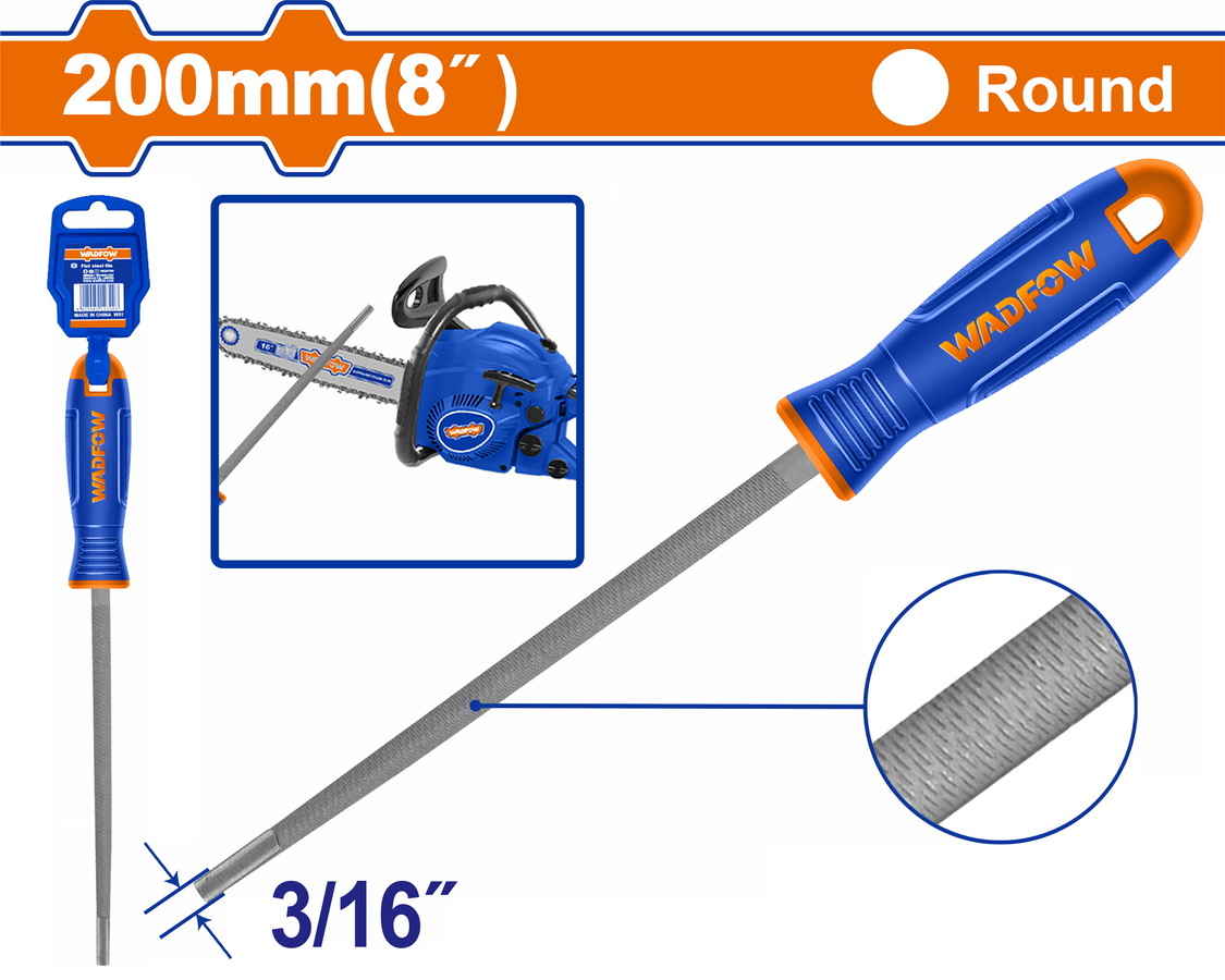 WFE9882 WADFOW ΛΙΜΑ ΣΤΡΟΓΓΥΛΗ ΓΙΑ ΑΛΥΣΟΠΡΙΟΝΑ 3/16" / 200mm (WFE9882) - Image 1