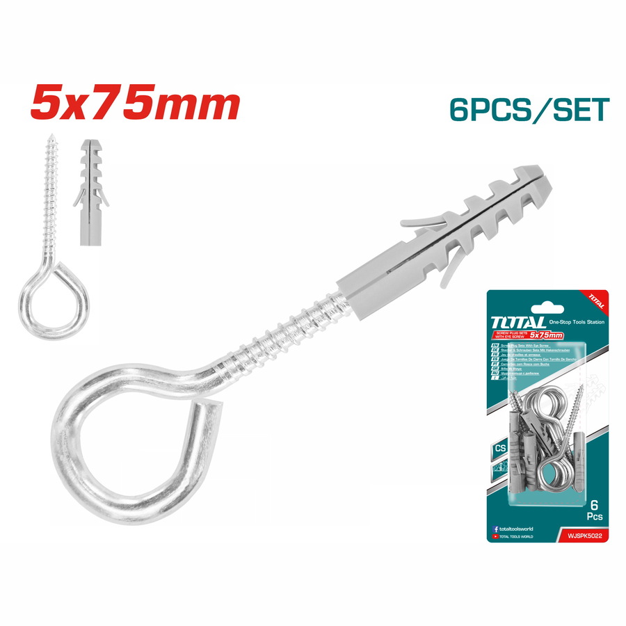 WJSPK5022 TOTAL ΣΕΤ ΒΙΔΕΣ ΚΡΙΚΟΥ ΜΕ ΒΙΣΜΑΤΑ 5mm (WJSPK5022) - Image 1
