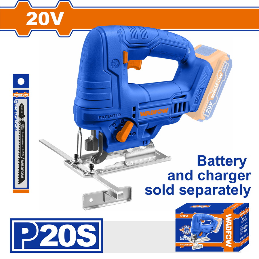 WLS1565 WADFOW ΣΕΓΑ ΜΠΑΤ. Li-ion 20V ΧΩΡΙΣ ΜΠΑΤΑΡΙΑ & ΦΟΡΤΙΣΤΗ (WLS1565) - Image 1