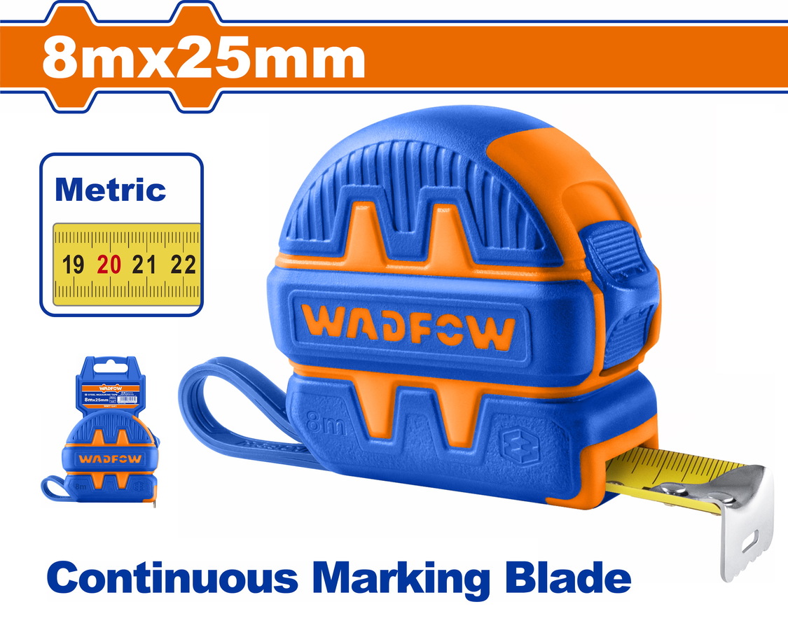 WMT1241 WADFOW ΜΕΤΡΟΤΑΙΝΙΑ 8m X 25mm ΜΕΤΡΙΚΟ (WMT1241) - Image 1
