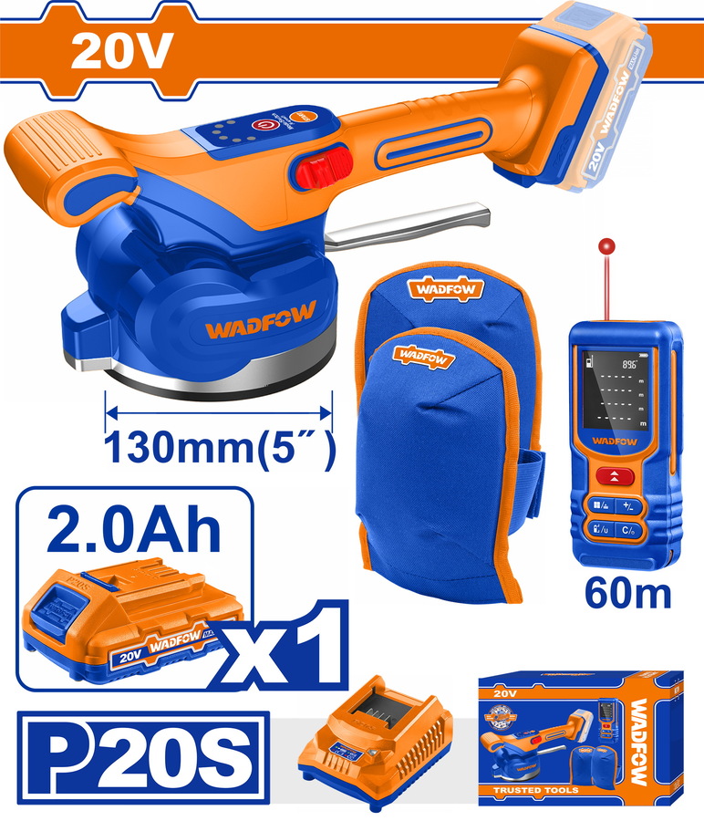 WOS241185 WADFOW ΣΕΤ ΔΟΝΗΤΙΚΟ ΠΛΑΚΙΔΙΩΝ ΜΠΑΤ. Li-ion 20V / 2Ah / 1 ΜΠΑΤΑΡΙΑ (WOS241185) - Image 1